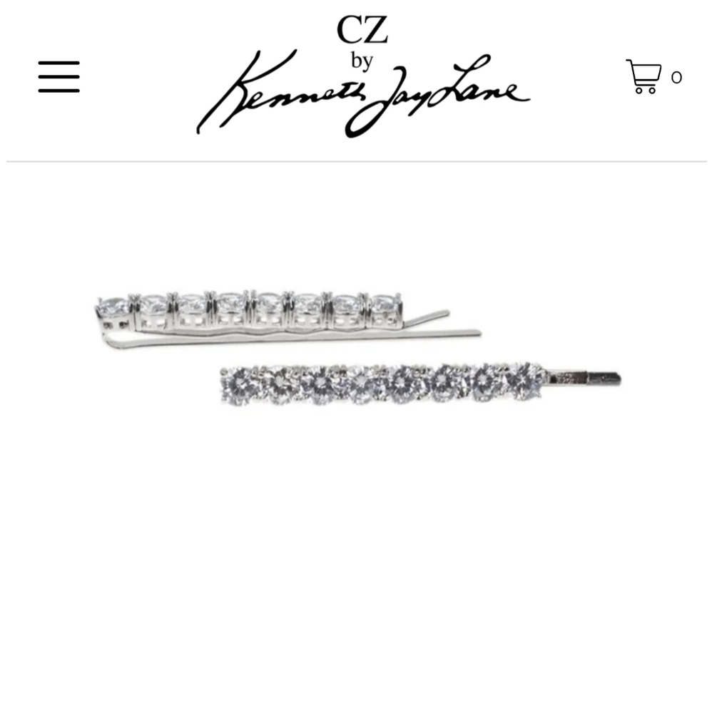 Kenneth Jay Lane CZ Hair Pins NEW - Picture 1 of 6